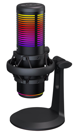 Miniatura produktu: Mikrofon gamingowy do komputera dla gracza/do podcastów Rampage Bemol RGB USB-C czarny