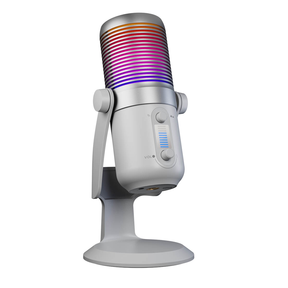 Mikrofon gamingowy Rampage Diyez dotykowy RGB USB-C biały