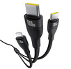 Miniatura zdjęcia: Kabel USB 3w1 - 2xUSB-C, Lightning 150cm Baseus Flash 100W