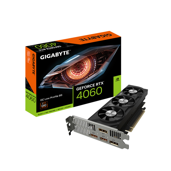 Zdjęcie produktu: Gigabyte GeForce RTX 4060 OC Low Profile 8GB GDDR6 DLSS 3 (GV-N4060OC-8GL) Zdjęcie produktu: Gigabyte GeForce RTX 4060 OC Low Profile 8GB GDDR6 DLSS 3 (GV-N4060OC-8GL)