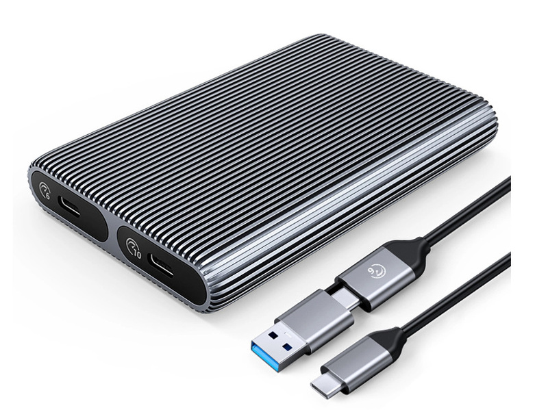Zdjęcie produktu: Obudowa zewnętrzna na dwa dyski SSD M.2 (SATA+NVMe) ORICO USB-C 3.2 6Gb/s / 10Gb/s - szara