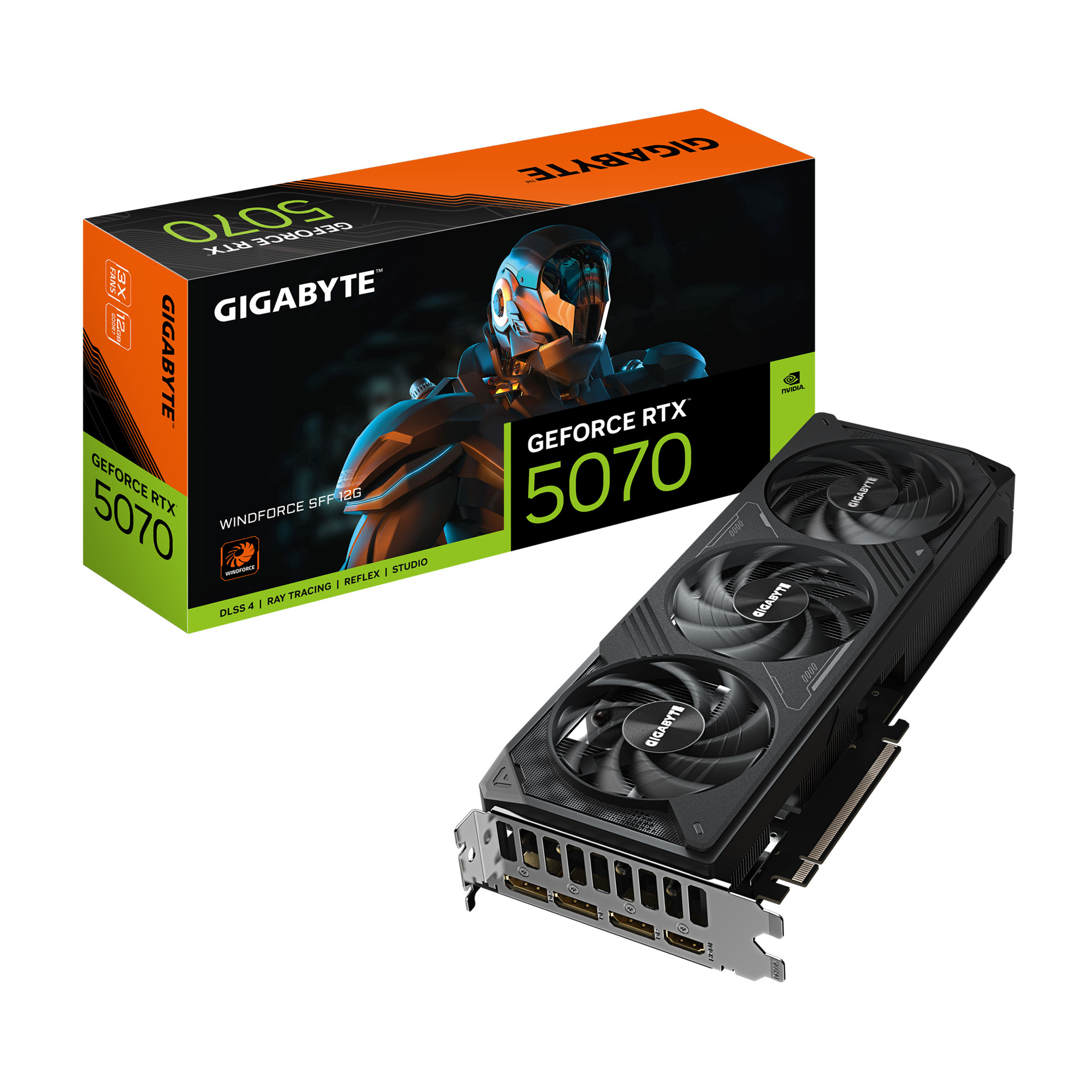 Gigabyte GeForce RTX 5070 WINDFORCE SFF 12GB GDDR7 DLSS 4 (GV-N5070WF3-12GD)