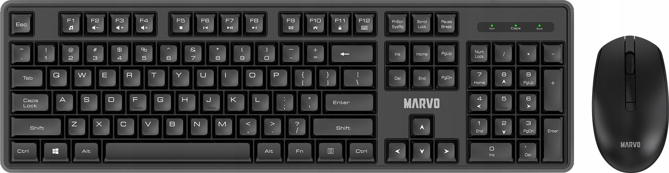 Zdjęcie produktu: Zestaw bezprzewodowy MARVO Office  klawiatura i mysz WS005 BK