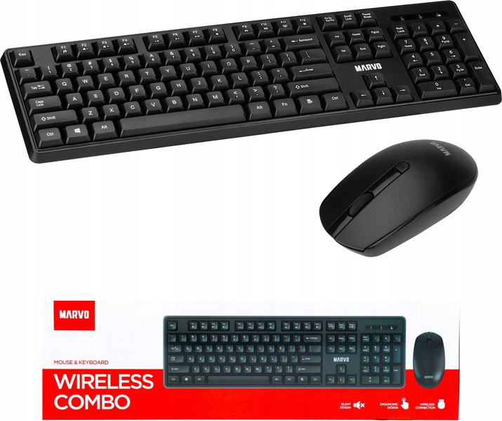 Zdjęcie produktu: Zestaw bezprzewodowy MARVO Office  klawiatura i mysz WS005 BK