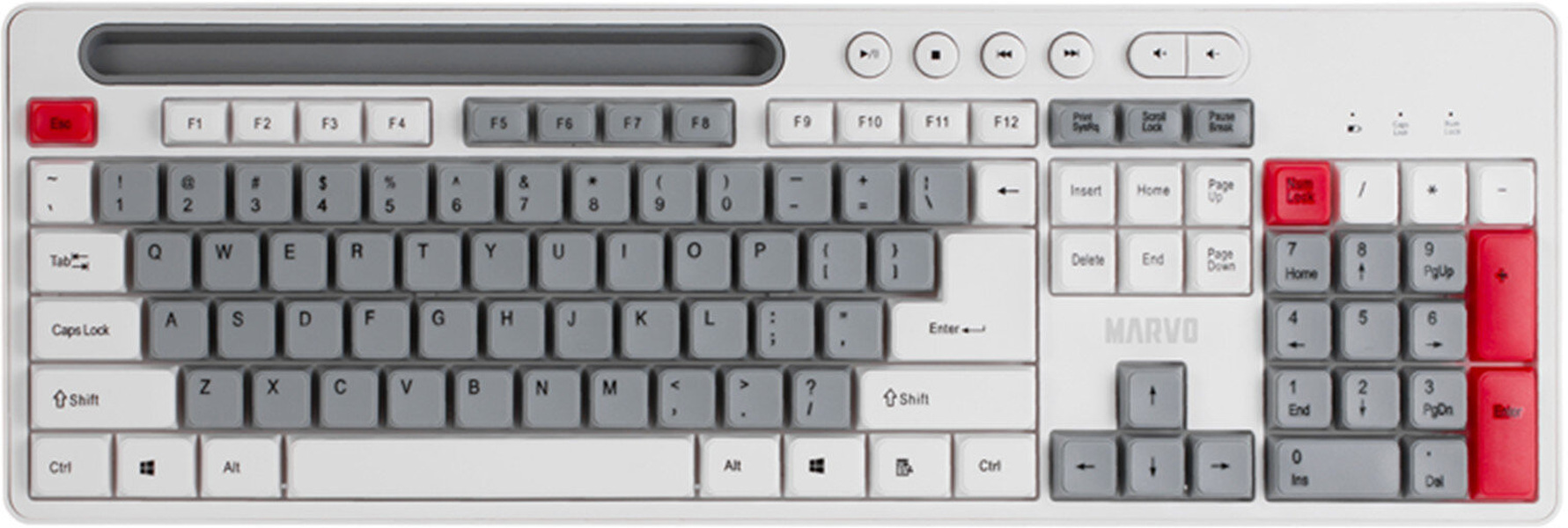 Zdjęcie produktu: Zestaw bezprzewodowy MARVO Office biały  klawiatura i mysz WS009