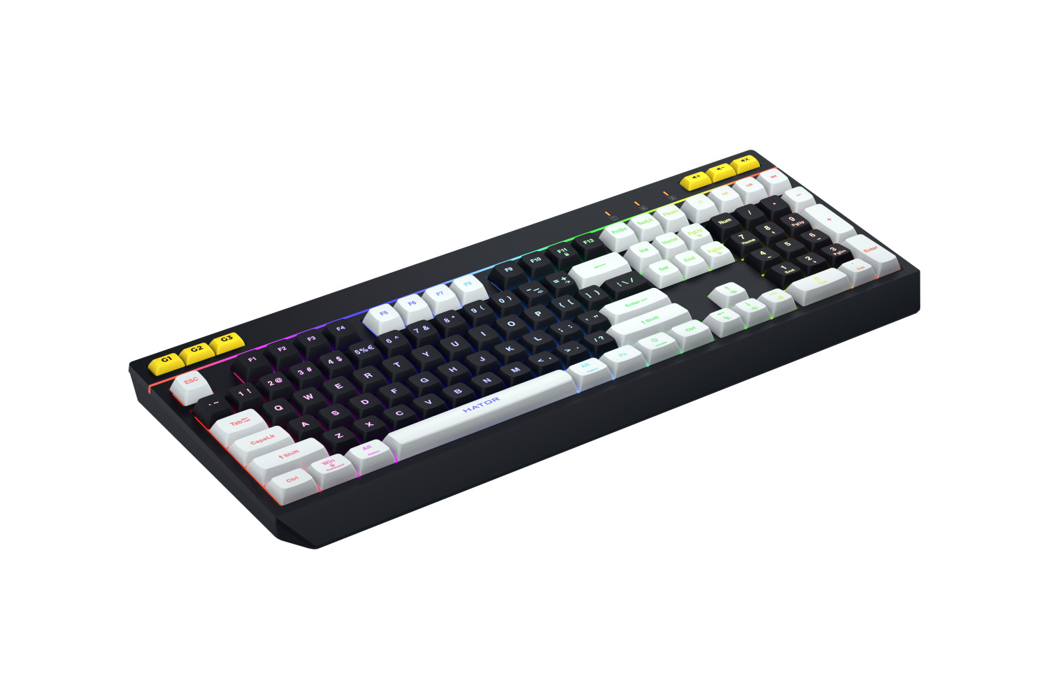 Klawiatura HATOR Icefall HTK400US czarna, klawisze czarno-białe Klawiatura HATOR Icefall HTK400US czarna, klawisze czarno-białe