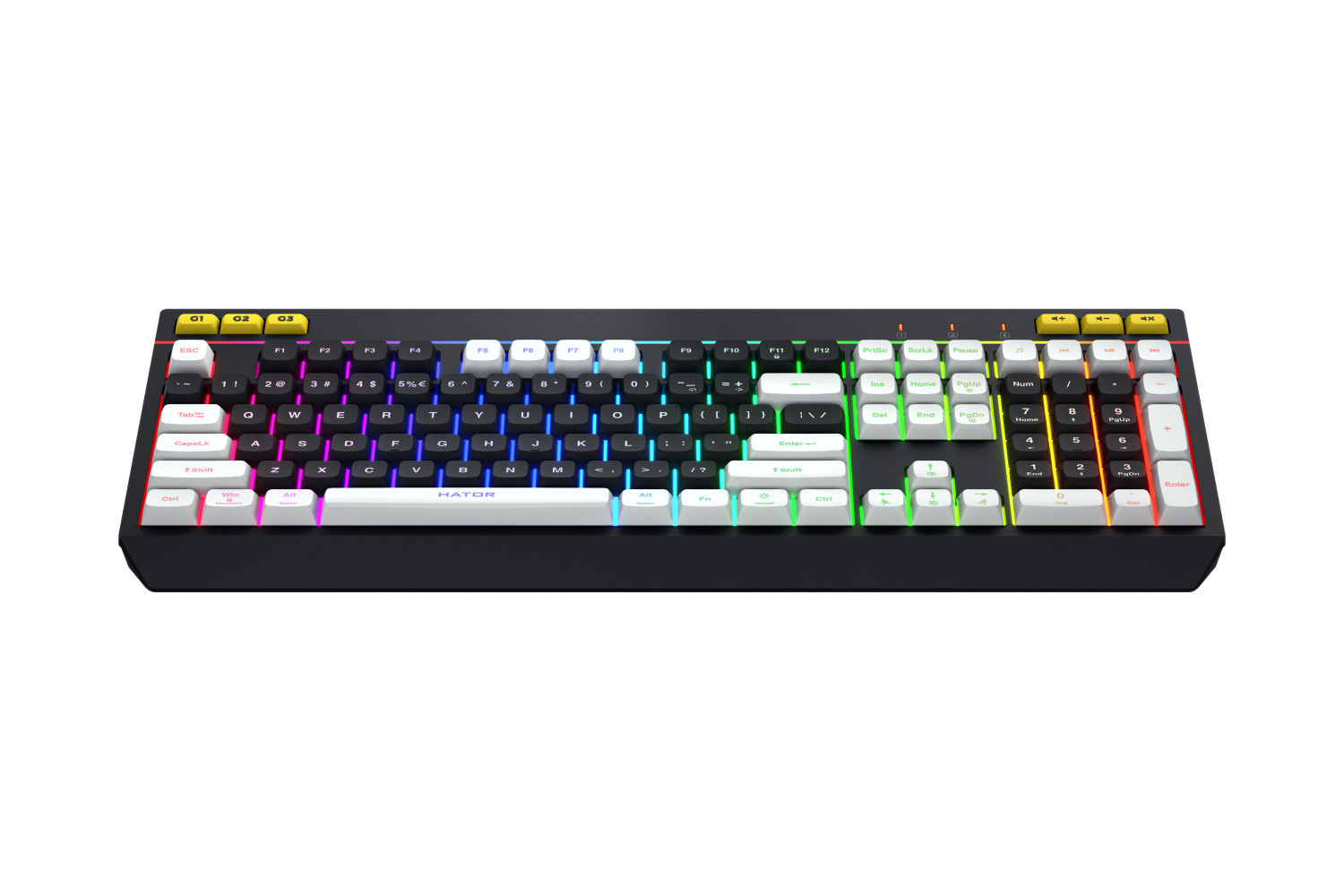 Klawiatura HATOR Icefall HTK400US czarna, klawisze czarno-białe Klawiatura HATOR Icefall HTK400US czarna, klawisze czarno-białe