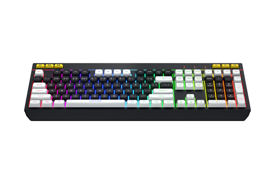 Zdjęcie produktu: Klawiatura HATOR Icefall HTK400US czarna, klawisze czarno-białe Zdjęcie produktu: Klawiatura HATOR Icefall HTK400US czarna, klawisze czarno-białe