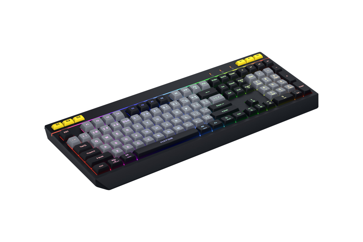 Klawiatura HATOR Icefall HTK401US czarna, klawisze czarno-szare