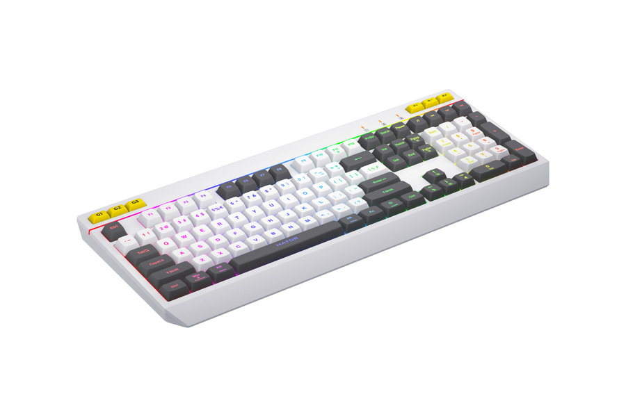 Zdjęcie produktu: Klawiatura HATOR Icefall HTK405US biała, klawisze biało-czarne