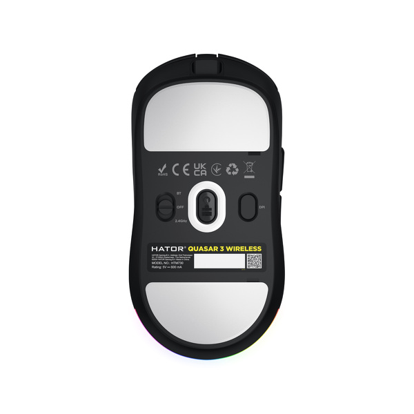 Zdjęcie produktu: Mysz HATOR Quasar 3 bezprzewodowa HTM730, czarna