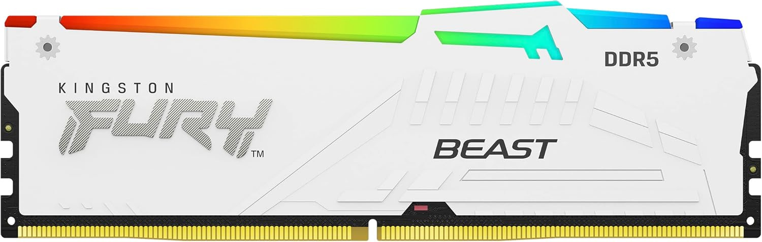 Pamięć Kingston FURY Beast RGB White 64GB (2x32GB) DDR5 6000 CL30 XMP KF560C30BWAK2-64