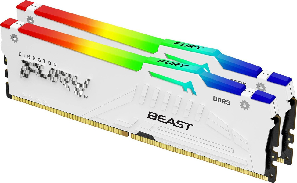 Zdjęcie produktu: Pamięć Kingston FURY Beast RGB White 64GB (2x32GB) DDR5 6000 CL30 XMP KF560C30BWAK2-64