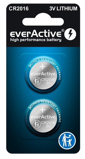 Miniatura produktu: Bateria litowa everActive CR2016 3V Blister 2 szt
