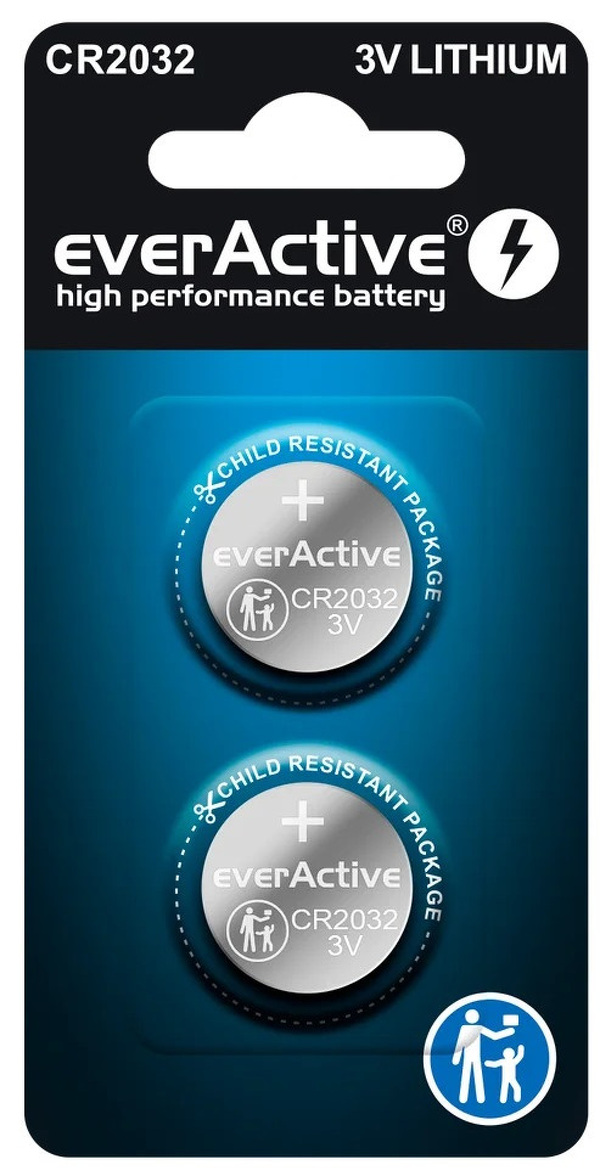 Zdjęcie produktu: Bateria litowa everActive CR2032 3V Blister 2 szt