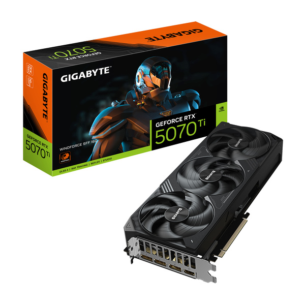 Zdjęcie produktu: Gigabyte GeForce RTX 5070 Ti WINDFORCE SFF 16GB GDDR7 DLSS 4 (GV-N507TWF3-16GD)