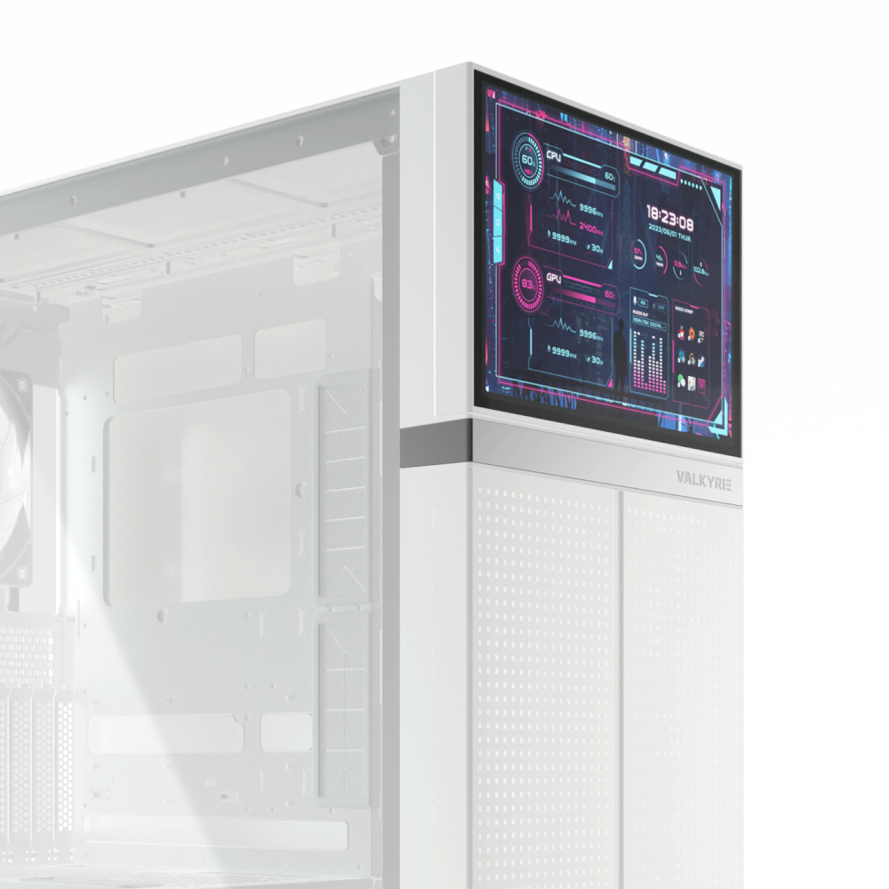 Obudowa komputerowa Valkyrie VK02 LCD White (VK-CASE02LCDW)