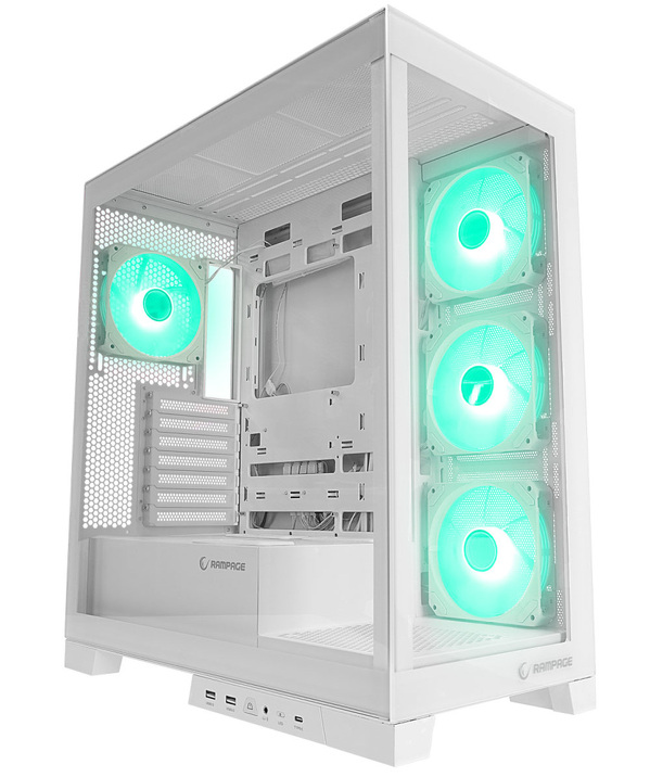 Zdjęcie produktu: Obudowa do komputera Rampage Hydra V2 akwarium 4x wentylator ARGB biała Zdjęcie produktu: Obudowa do komputera Rampage Hydra V2 akwarium 4x wentylator ARGB biała