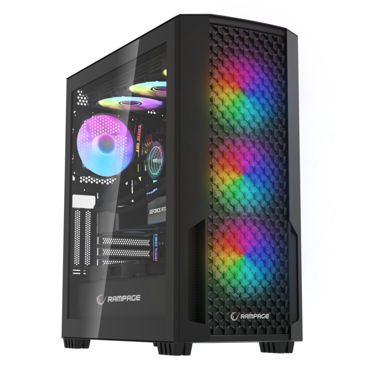 Obudowa do komputera Rampage Shelob Mid-T 4x wentylator ARGB czarna