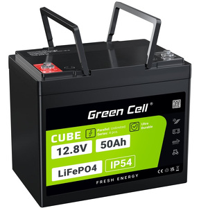 Miniatura produktu: Green Cell CUBE Akumulator LiFePO4 50Ah 12.8V 640Wh Litowo-Żelazowo-Fosforanowy do Kampera, Wózka golfowego,Elektrowni wiatrowej