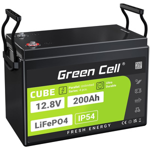 Miniatura produktu: Green Cell CUBE Akumulator LiFePO4 200Ah 12.8V 2560Wh Litowo-Żelazowo-Fosforanowy do Kampera, Paneli solarnych, Foodtrucka