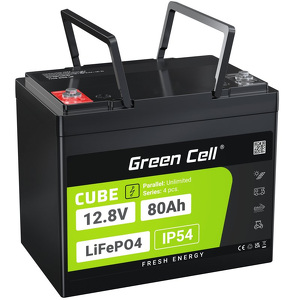 Miniatura produktu: Green Cell CUBE Akumulator LiFePO4 80Ah 12.8V 1024Wh Litowo-Żelazowo-Fosforanowy do Kampera, Urządzeń czyszczących, Kemping