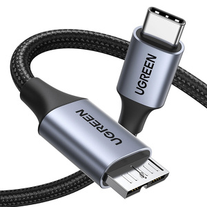 Miniatura produktu: Kabel micro USB 3.0 - USB TYP-C UGREEN US565 5Gb/s 3A z oplotem - 0,5m