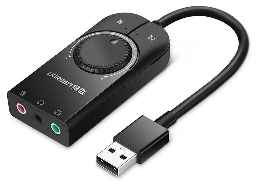 Zdjęcie produktu: Zewnętrzna karta dźwiękowa USB UGREEN z regulacją głośności 15cm