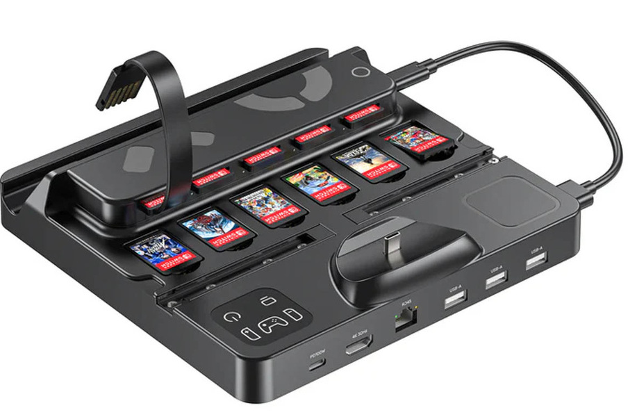 Zdjęcie produktu: Stacja ładująca Switch z przełącznikiem i czytnikiem kart do gier Unitek