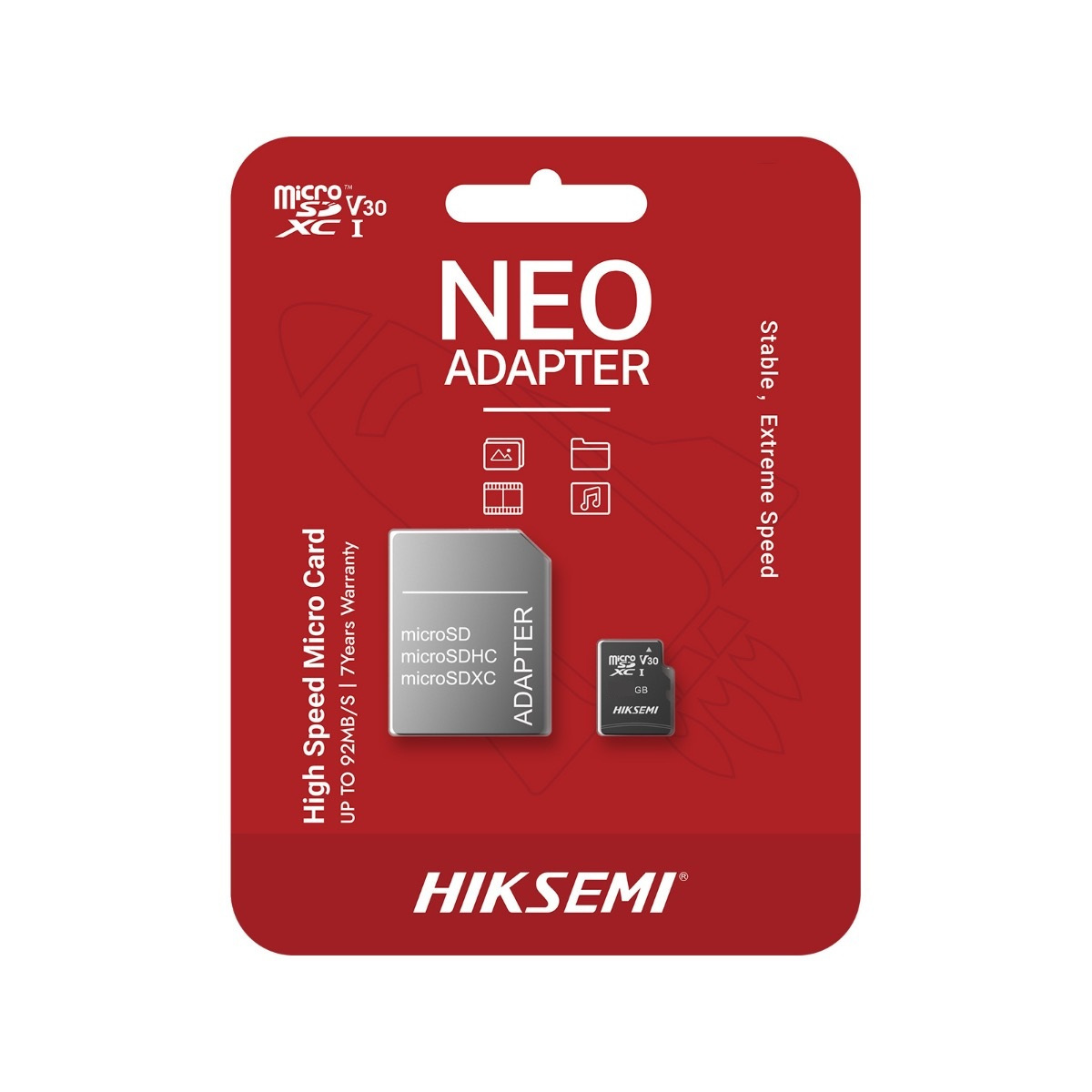 Karta pamięci microSDXC HIKSEMI NEO 64GB 92/40MB/s adapter
