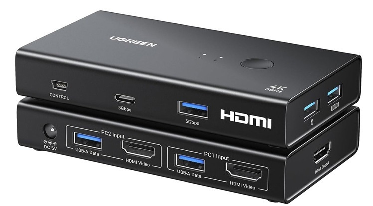 Przełącznik Switch KVM UGREEN AK502 2w1 HDMI 2.0