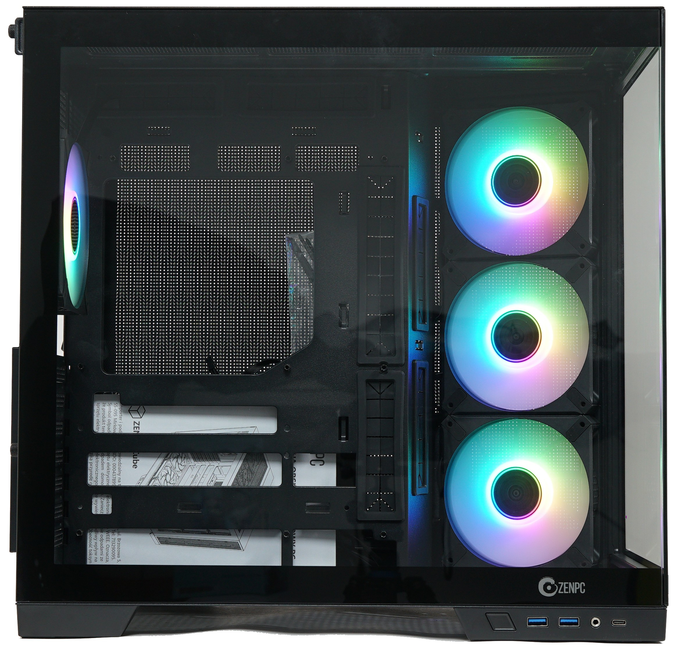 Obudowa do komputera ZENPC Cube Black 4x Fander P12 PWM PST ARGB Obudowa do komputera ZENPC Cube Black 4x Fander P12 PWM PST ARGB