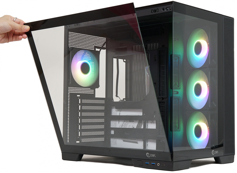 Zdjęcie produktu: Obudowa do komputera ZENPC Cube Black 4x Fander P12 PWM PST ARGB Zdjęcie produktu: Obudowa do komputera ZENPC Cube Black 4x Fander P12 PWM PST ARGB