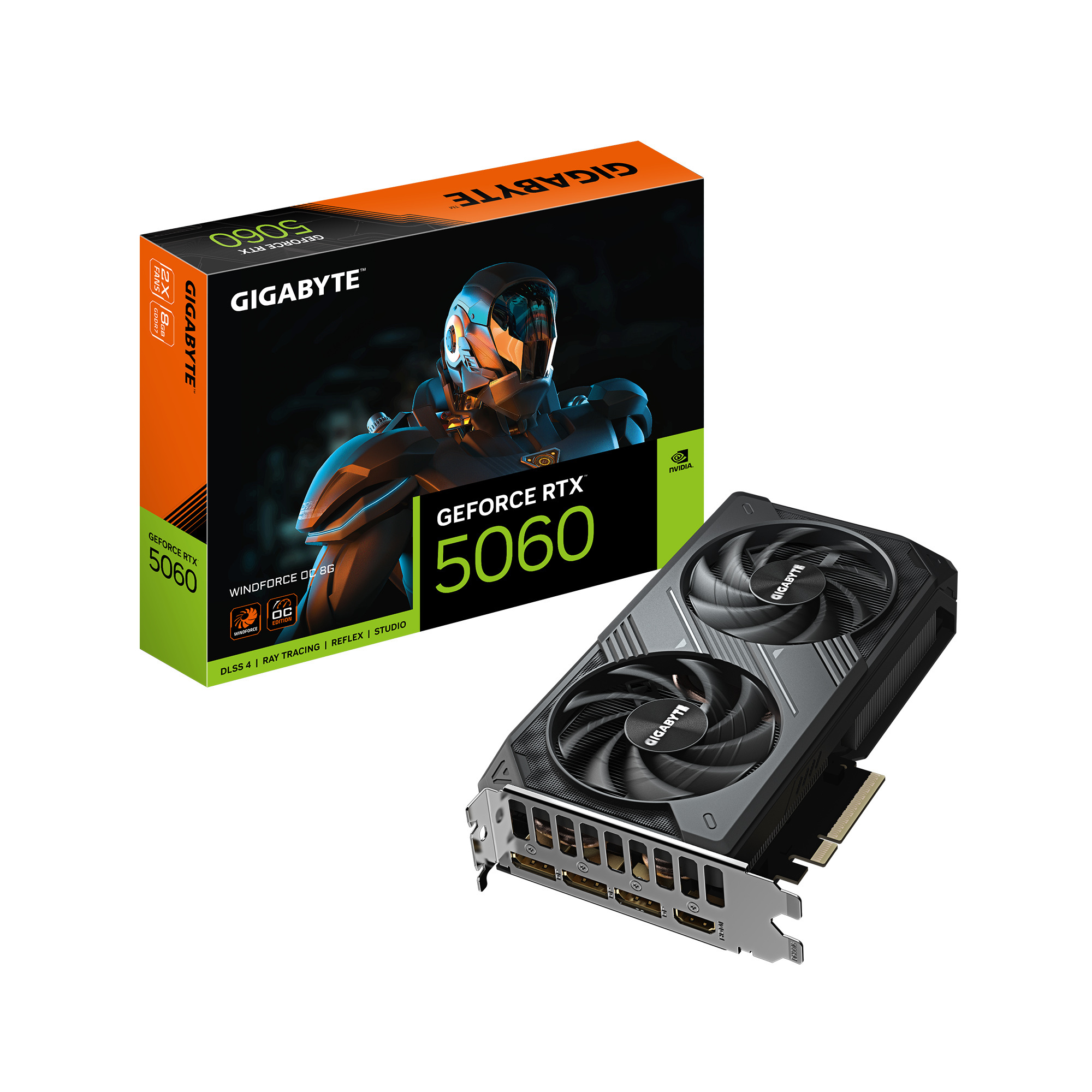 Gigabyte GeForce RTX 5060 WINDFORCE OC 8GB GDDR7 DLSS 4 (GV-N5060WF2OC-8GD)