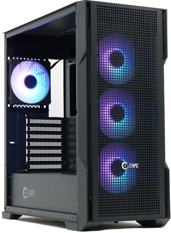 Zdjęcie produktu: Obudowa do komputera ZENPC Apex TG Black 4x Fander P12 PWM PST ARGB