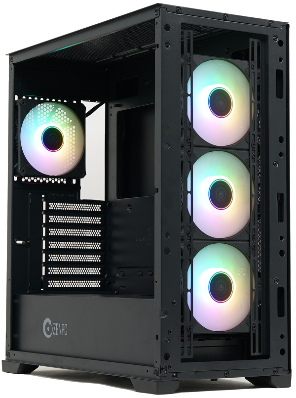 Zdjęcie produktu: Obudowa do komputera ZENPC Apex TG Black 4x Fander P12 PWM PST ARGB
