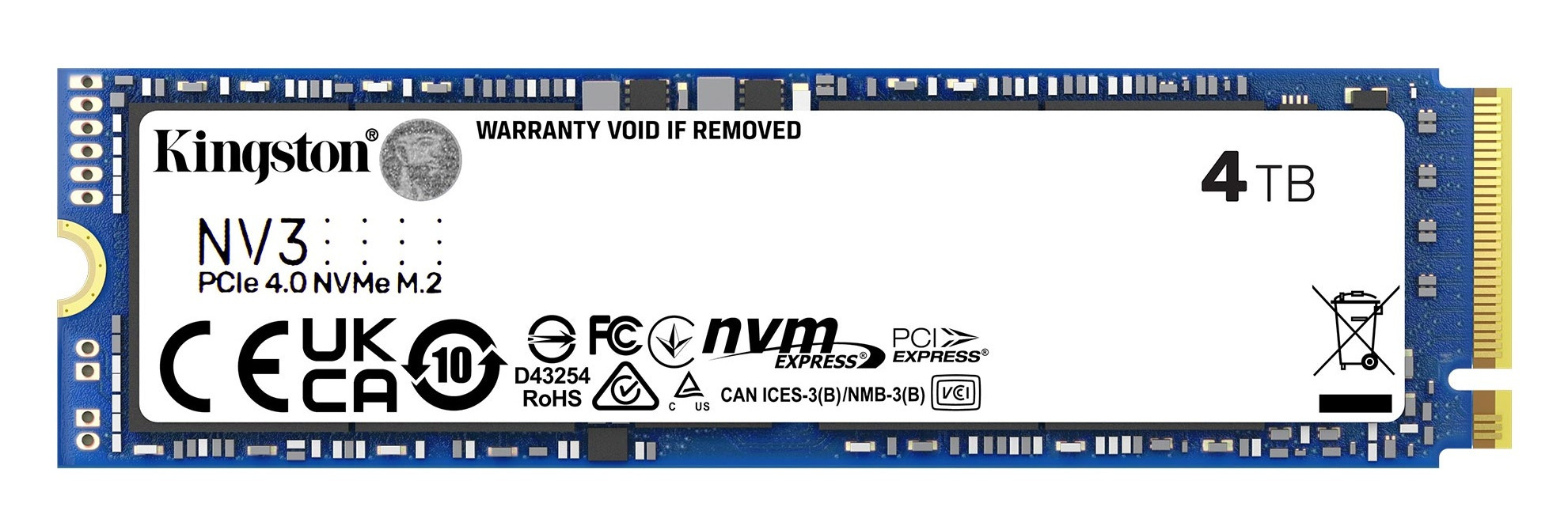 Dysk Kingston SSD NV3 4TB M.2 PCIe NVMe Gen4 SNV3S/4000G Dysk Kingston SSD NV3 4TB M.2 PCIe NVMe Gen4 SNV3S/4000G