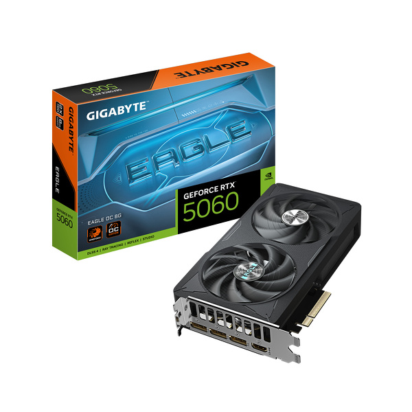 Zdjęcie produktu: Gigabyte GeForce RTX 5060 EAGLE OC 8GB GDDR7 DLSS 4 (GV-N5060EAGLE OC-8GD)