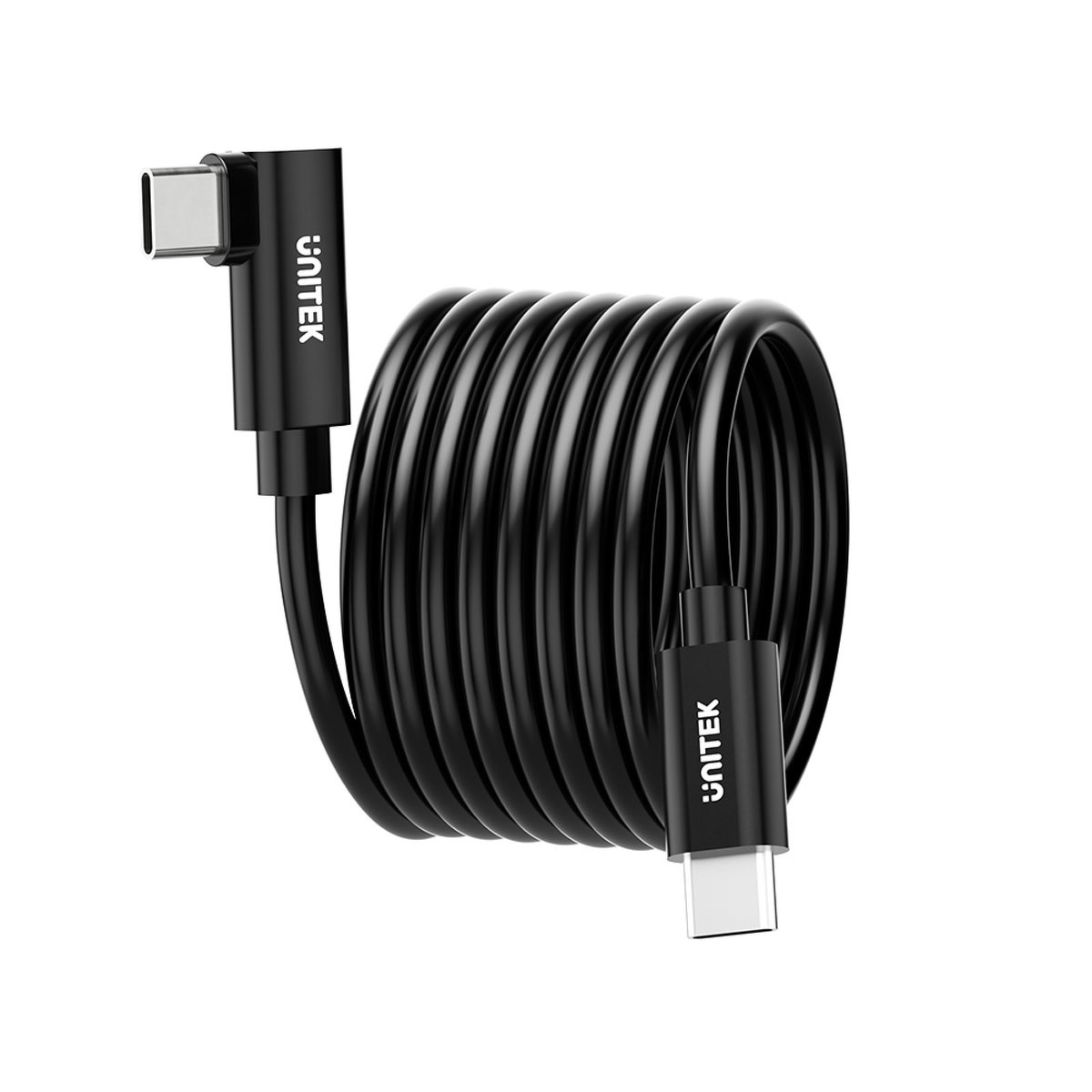 Kabel przewód VR Link Pro USB-C do C 500cm Unitek kątowy 90° obsługuje 5Gps i 60W