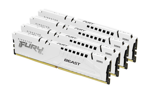 Miniatura produktu: Pamięć Kingston FURY Beast White 128GB (4x32GB) DDR5 5200 CL40 KF552C40BWK4-128