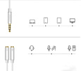 Miniatura zdjęcia: Rozdzielacz audio AUX UGREEN kabel mini jack 3,5mm (męski) do słuchawki + mikrofon (żeńskie), 20cm czarny (AV192 50254)