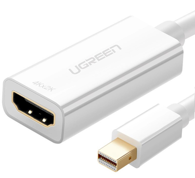 Zdjęcie produktu: Adapter Ugreen MD112 10460 mini DisplayPort (męski) / HDMI (żeński) FHD 1080p - biały
