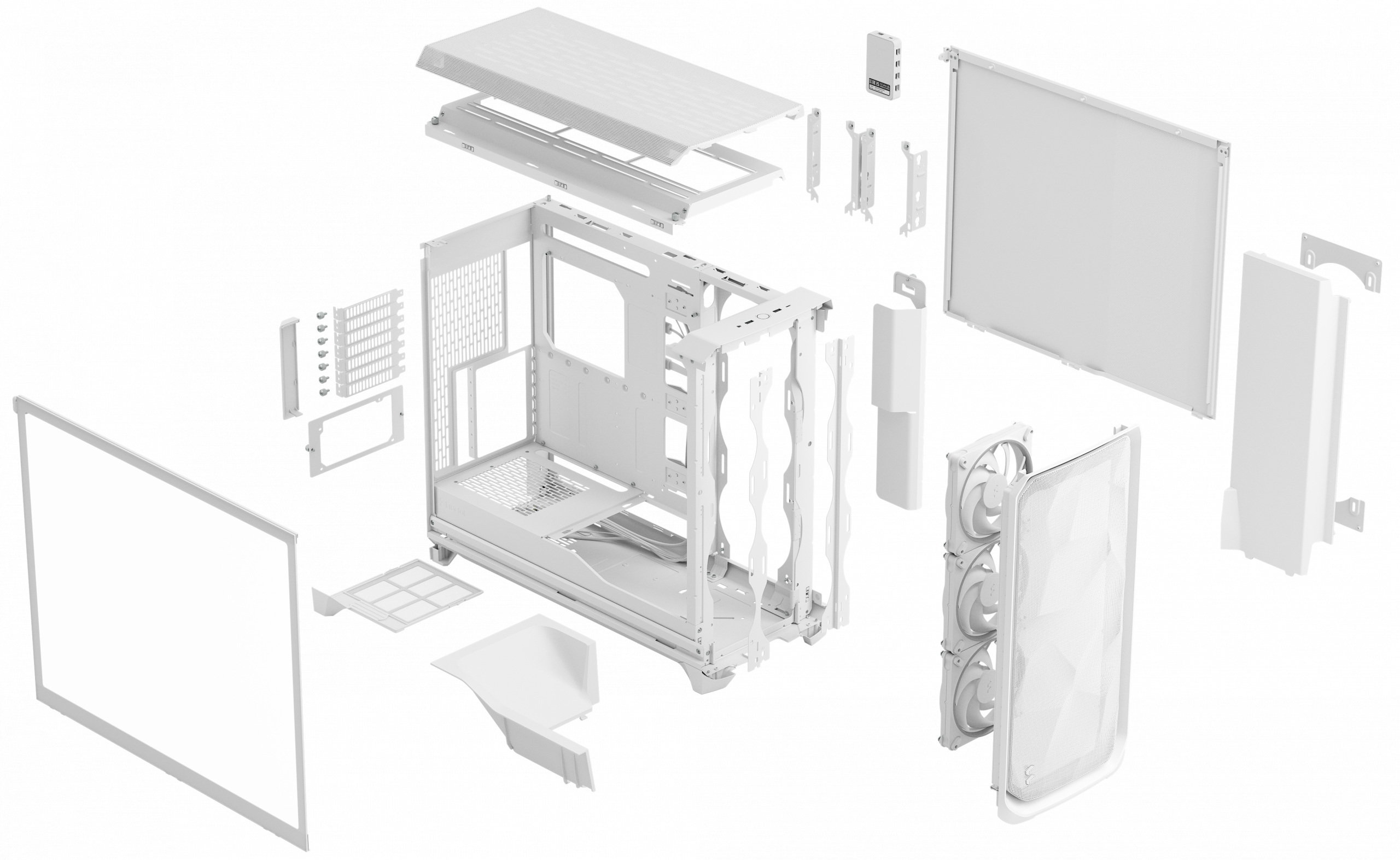 Fractal Design Meshify 3 Ambience Pro RGB White TG Clear Fractal Design Meshify 3 Ambience Pro RGB White TG Clear