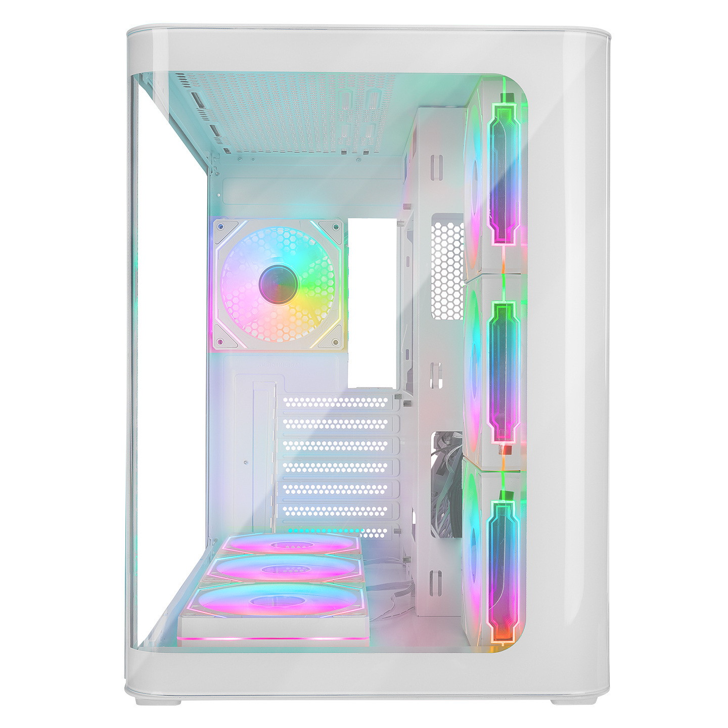 Obudowa do komputera Rampage Loopy akwarium 7x wentylator ARGB Infinity HUB biała Obudowa do komputera Rampage Loopy akwarium 7x wentylator ARGB Infinity HUB biała