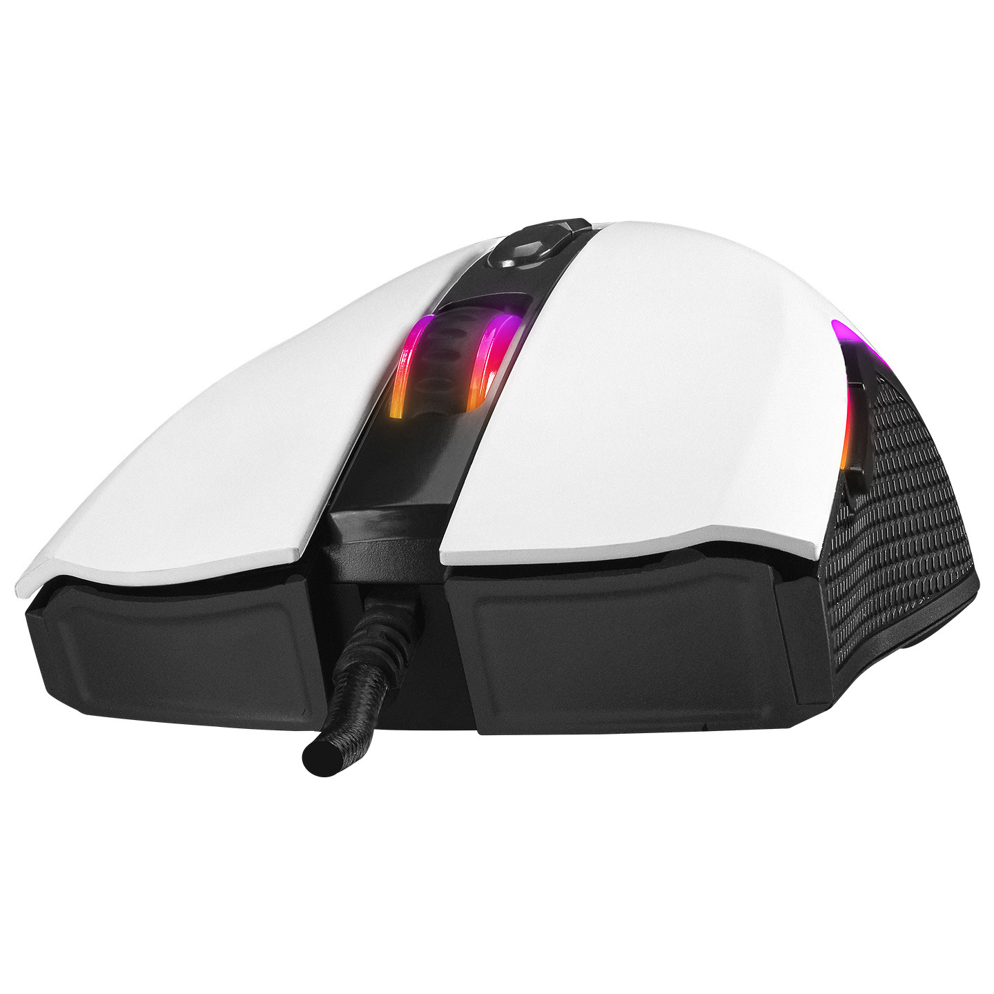 Mysz przewodowa Rampage SMX-R44V2 gamingowa 12800 DPI RGB LED 1K Hz HUANO Makro biała