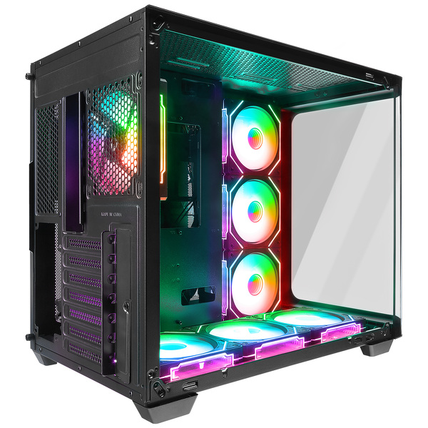 Zdjęcie produktu: Obudowa do komputera Rampage Loopy akwarium 7x wentylator ARGB Infinity HUB czarna