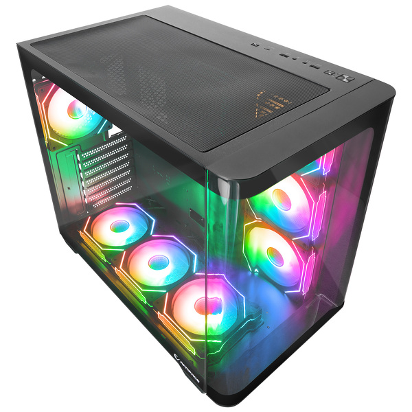 Zdjęcie produktu: Obudowa do komputera Rampage Loopy akwarium 7x wentylator ARGB Infinity HUB czarna