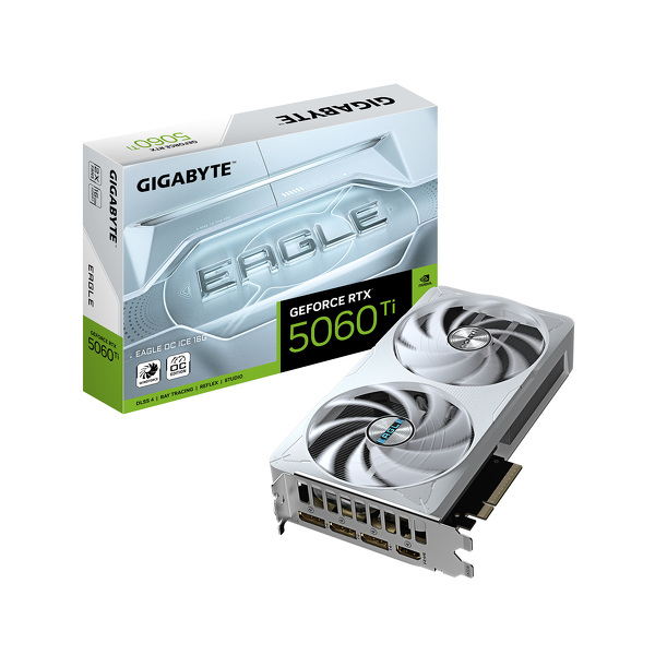 Zdjęcie produktu: Gigabyte GeForce RTX 5060 Ti EAGLE OC ICE 16GB GDDR7 DLSS 4 (GV-N506TEAGLEOC ICE-16GD) Zdjęcie produktu: Gigabyte GeForce RTX 5060 Ti EAGLE OC ICE 16GB GDDR7 DLSS 4 (GV-N506TEAGLEOC ICE-16GD)