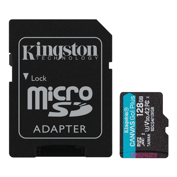 Zdjęcie produktu: Karta Kingston Canvas Go Plus microSDXC 128GB Class U3 V30 + adapter SDCG4/128GB