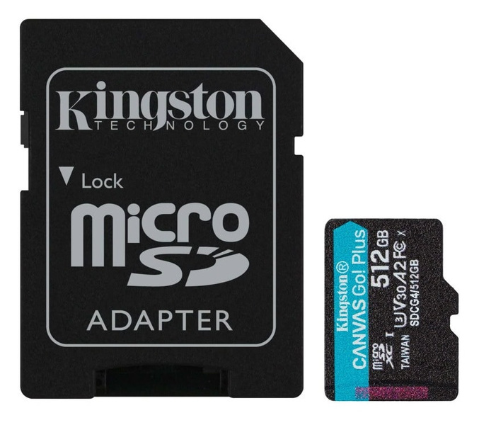 Zdjęcie produktu: Karta Kingston Canvas Go Plus microSDXC 512GB Class U3 V30 + adapter SDCG4/512GB